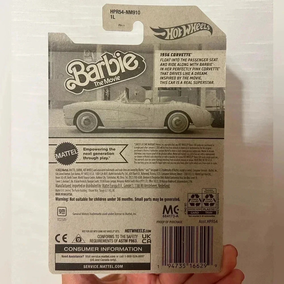 Hot Wheels 2023 Barbie 1956 Corvette Barbie The Movie - Picture 4 of 9